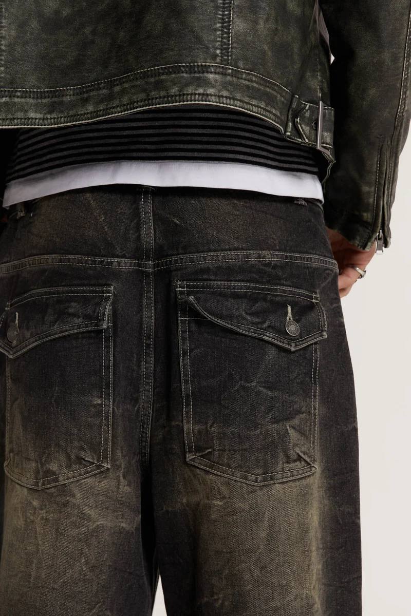 Jaded London WASHED RAZOR Straight leg jeans black