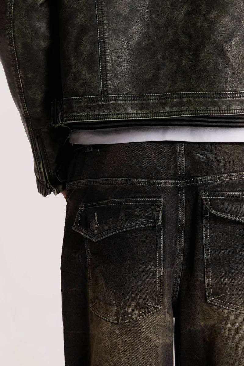 Jaded London WASHED RAZOR Straight leg jeans black