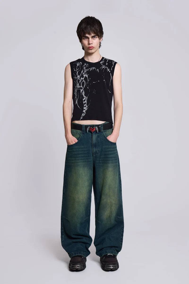 Jaded London Sandblast Blue Wash Colossus Fit Jeans