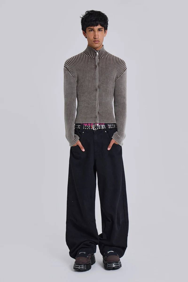 Jaded London Solid Black Low Rise Colossus Jeans